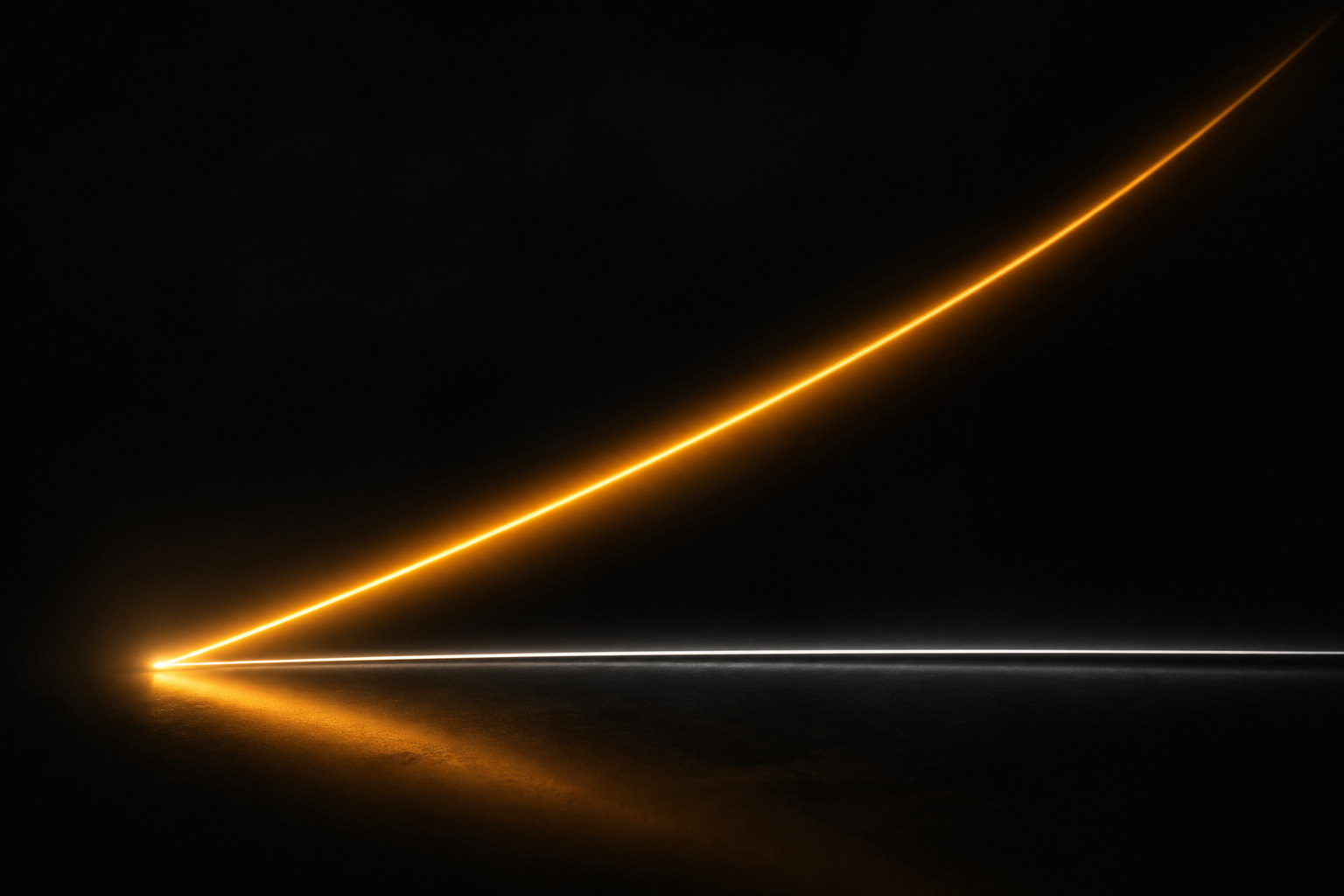 Abstract split visual showing two diverging upward performance curves on a dark premium background, one flat and one steeply rising, representing the conversion rate gap between median and top-performing brands